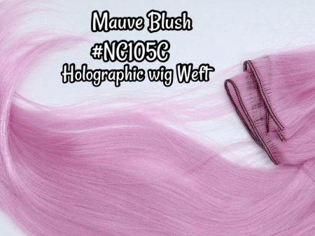 DG-HQ™ Wig Weft Nylon Mauve Blush NC105C Holographic Nylon Weft 30 Wx20 L Doll Hair for Making Fashion Doll Wigs Standard Temperature on Sale