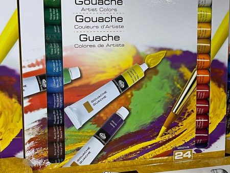 Gouache Acrylic Paints 21ml 24 Pkg by Royal Brush Artist Paint Fashion Doll Faceups, Eyes and Makeovers GOU21-24 Cheap