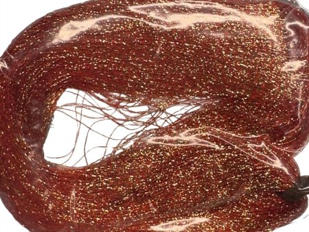 Scarlet Sunset H26 Red and Gold Blend Doll Grade Tinsel Shiny Doll Hair For Sale