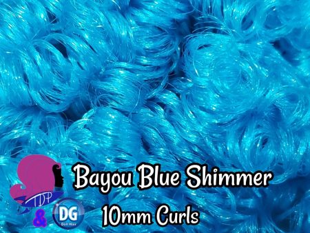 DG Curly Nylon Bayou Blue Shimmer YN3037 10mm 1oz 28g 36in 92cm Doll Hair Online now