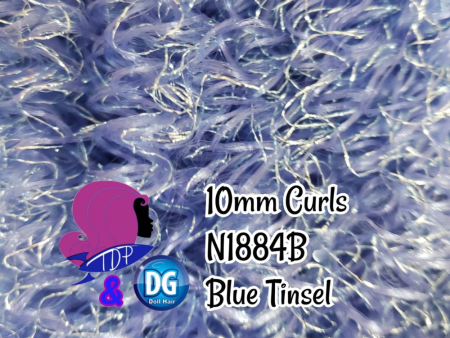 DG Curly Nylon Blue & Tinsel N1884B 10mm 1oz 28g 36in 92cm Doll Hair Online Hot Sale