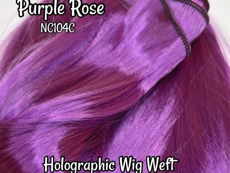 DG-HQ™ Wig Weft Nylon Purple Rose NC104C Holographic Nylon Weft 30 Wx20 L Doll Hair for Making Fashion Doll Wigs Standard Temperature Discount