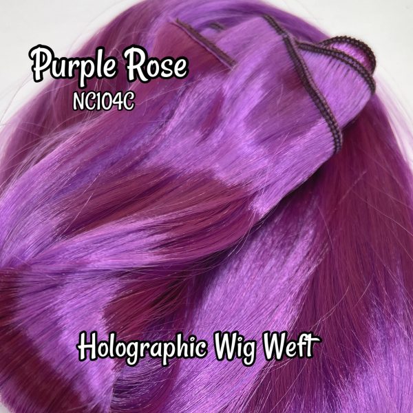 DG-HQ™ Wig Weft Nylon Purple Rose NC104C Holographic Nylon Weft 30 Wx20 L Doll Hair for Making Fashion Doll Wigs Standard Temperature Discount