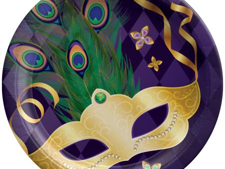 Mardi Gras Masquerade 7  Round Plates, 8ct For Sale