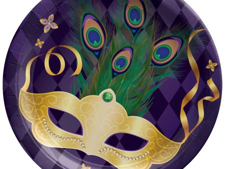 Mardi Gras Masquerade 9  Round Plates, 8ct Cheap