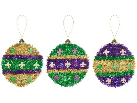 Mardi Gras Small 3D Tinsel Ornament, 1ct Online