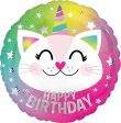 Birthday Caticorn 17  Round Foil Balloon, 1ct Hot on Sale