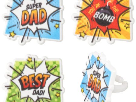 Super Dad Assortment Cupcake Rings Online now