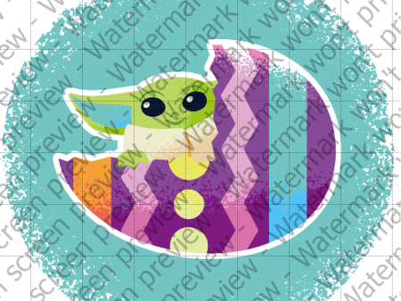 Star Wars Grogu Easter Egg Edible Cake Topper Image Discount