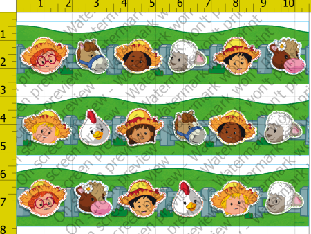 Little People Farm Friends Edible Cake Topper Image Strips Online