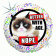 Grumpy Cat Better with Age 18  Round Foil Balloon, 1ct For Sale