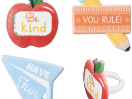 School Rules Icons Cupcake Rings Online Sale