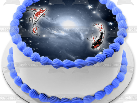 Galactic Koi Edible Cake Topper Image ABPID57750 Online