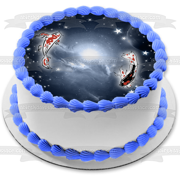 Galactic Koi Edible Cake Topper Image ABPID57750 Online