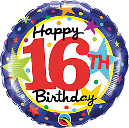 16th Birthday Stars 18  Round Foil Balloon, 1ct Hot on Sale