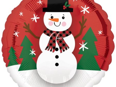 Smiley Snowman 17  Round Foil Balloon, 1ct Online Sale