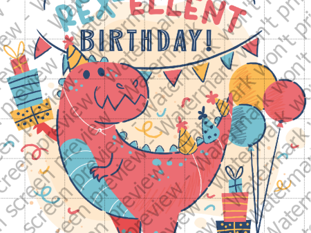 Have a Rex-Ellent Birthday! Edible Cake Topper Image Online Hot Sale