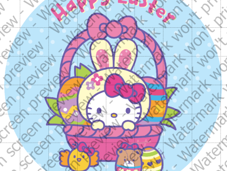 Hello Kitty Happy Easter Edible Cake Topper Image Cheap