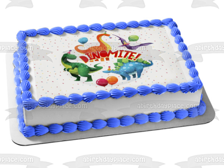 Dinomite Birthday Party Edible Cake Topper Image ABPID57747 Fashion