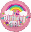 Birthday Girl Rainbow Run 17  Round Foil Balloon, 1ct Sale